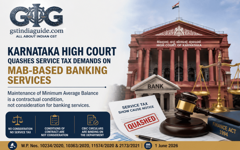 Karnataka High Court Quashes Service Tax Demands on Banking Services Linked to Minimum Average Balance