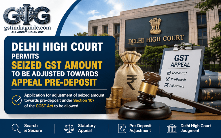 Delhi High Court Permits Seized GST Amount to Be Adjusted Against Appeal Pre-Deposit  Website Post