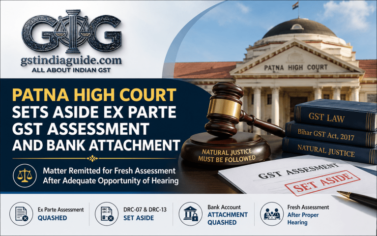 Patna High Court Sets Aside Ex Parte GST Assessment and Bank Attachment