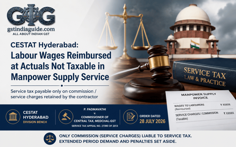 CESTAT: Labour Wages Reimbursed at Actuals Not Taxable in Manpower Supply Service