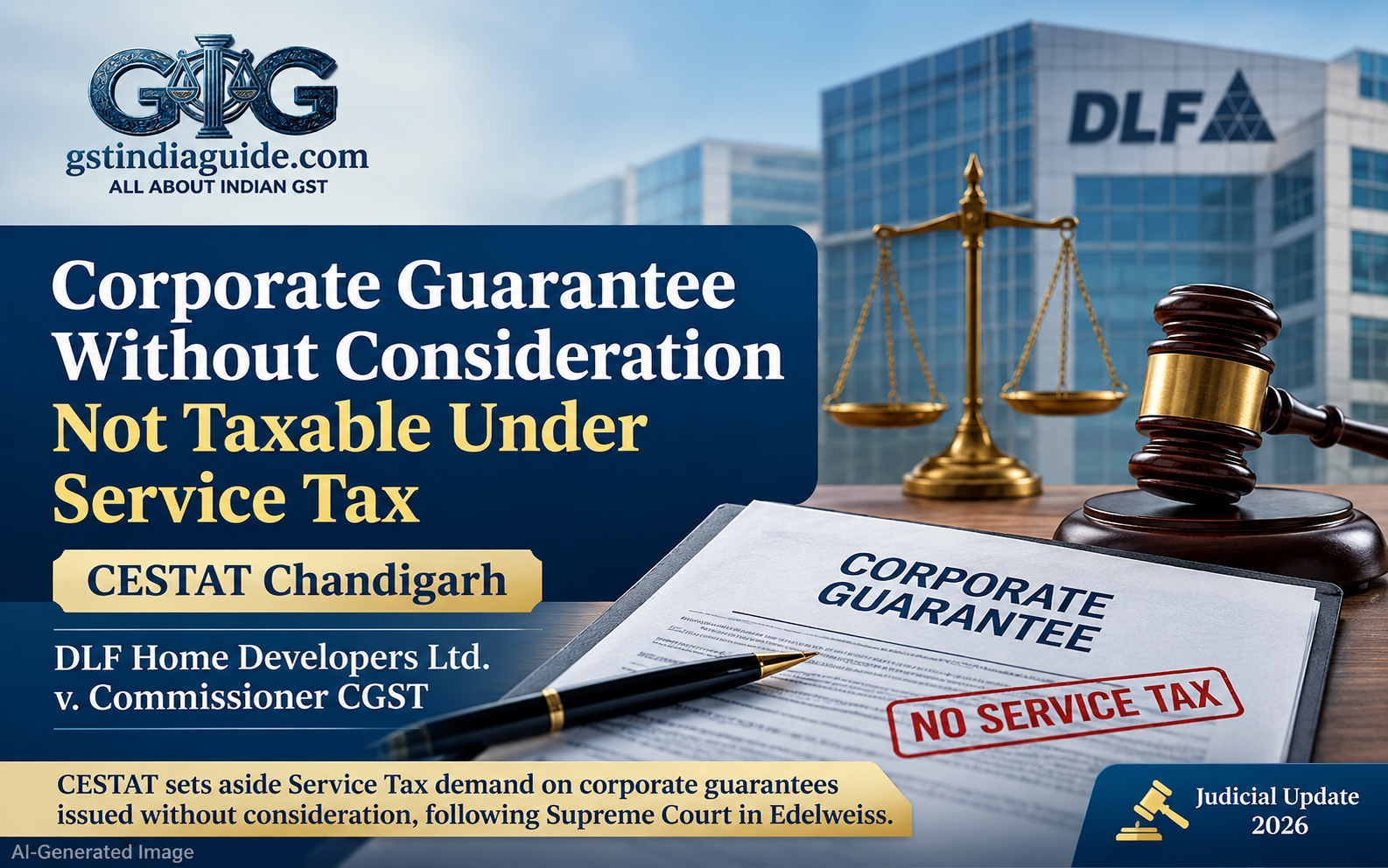 Corporate Guarantee Without Consideration Not Taxable Under Service Tax: CESTAT Chandigarh in DLF Home Developers Ltd.