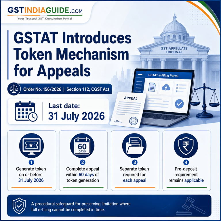 GSTAT Introduces Token-Based Mechanism for Appeals Due by 31 July 2026