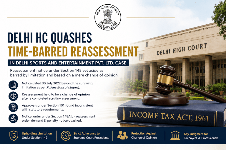 Delhi HC Quashes Time-Barred Reassessment in Delhi Sports and Entertainment Pvt. Ltd. Case