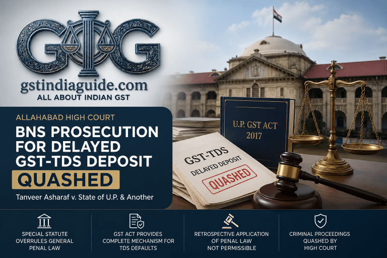 Tanveer Asharaf v. State of U.P. – BNS Prosecution for Delayed GST-TDS Deposit Quashed