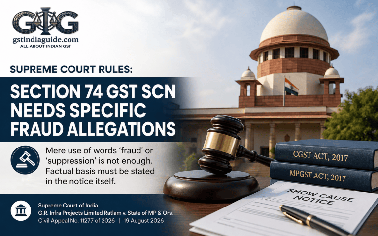 Supreme Court: Section 74 Cannot Be Invoked Mechanically to Overcome GST Limitation