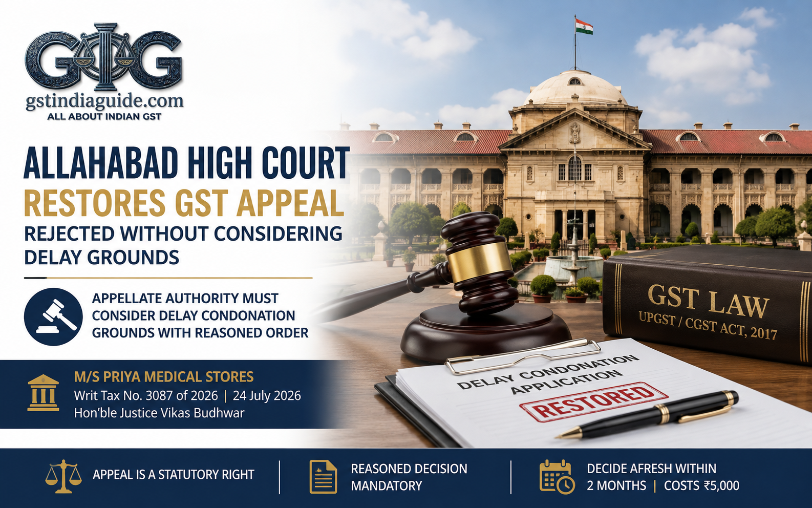 Allahabad High Court Restores GST Appeal Rejected Without Considering Delay Grounds