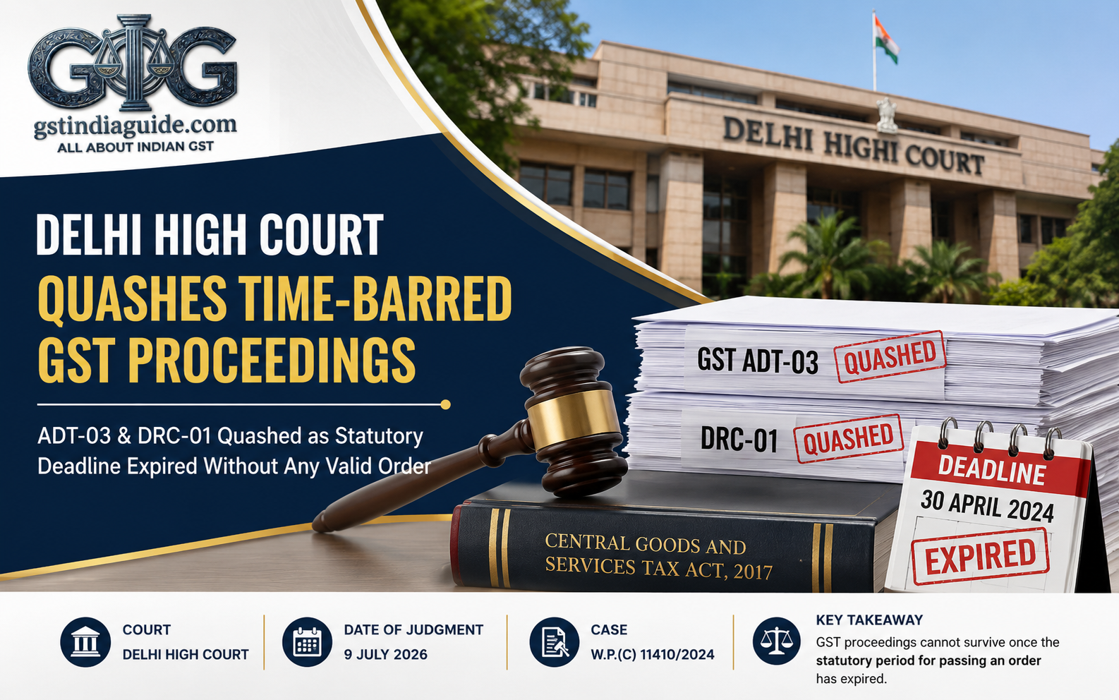 Delhi High Court Quashes GST Audit and DRC-01 After Limitation Expired