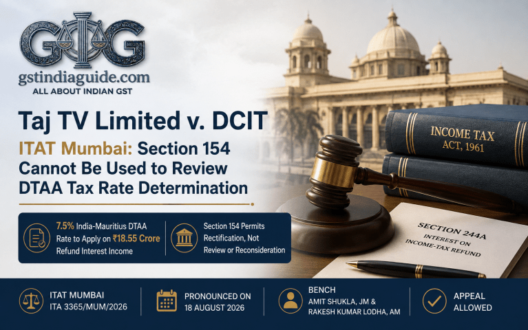 ITAT Mumbai: Section 154 Cannot Be Used to Reconsider 7.5% India-Mauritius DTAA Rate