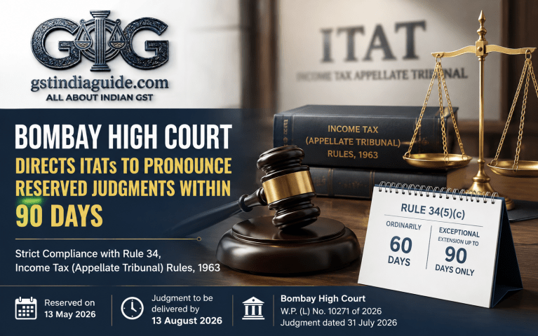 Rajesh R. Hemrajani v. Income Tax Appellate Tribunal & Anr. – Bombay High Court Directs ITATs to Pronounce Reserved Judgments Within Rule 34 Timeline