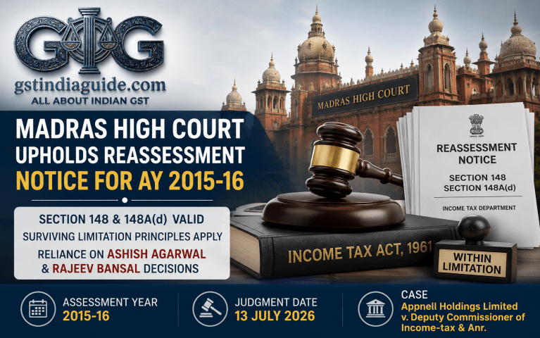 Madras High Court Upholds Reassessment Notice for AY 2015-16 in Appnell Holdings Case
