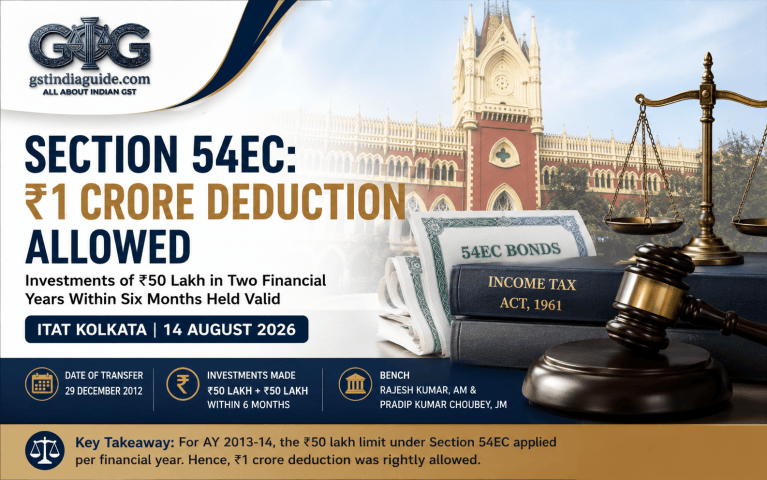 Section 54EC: ₹1 Crore Deduction Allowed for Investments Across Two Financial Years – ITAT Kolkata