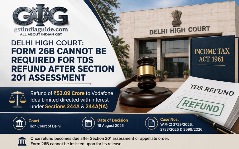 Delhi High Court: Form 26B Cannot Be Required for Refund After Section 201 Assessment