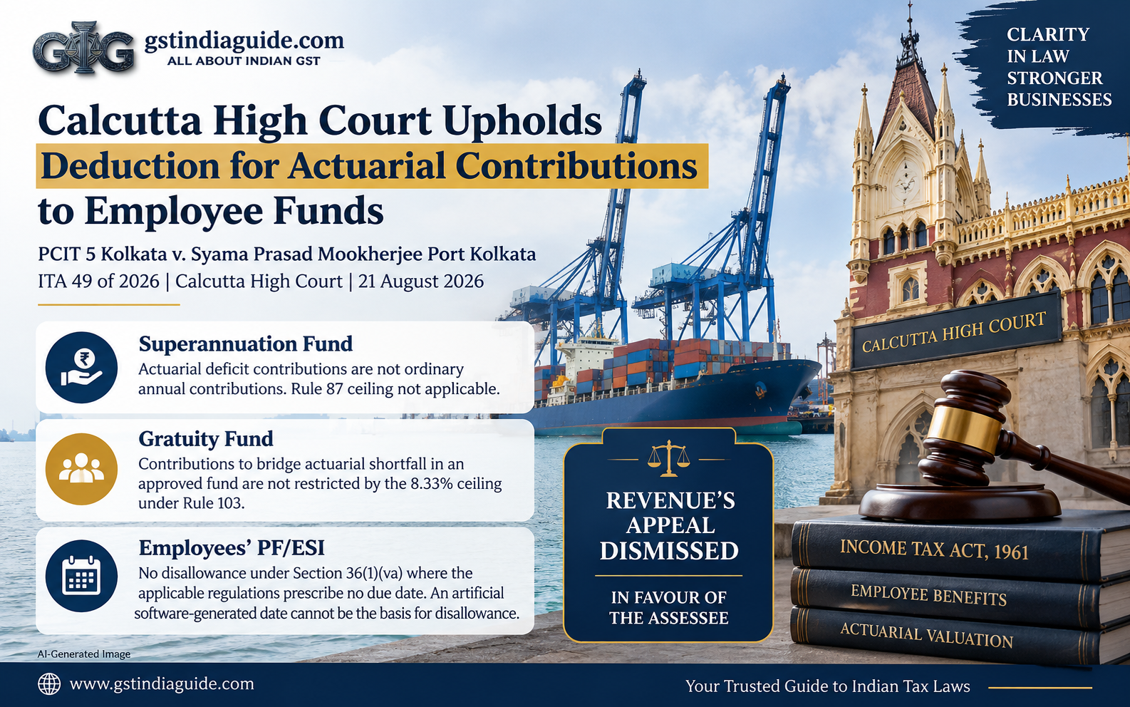 PCIT v. Syama Prasad Mookherjee Port Kolkata: Calcutta High Court Upholds Deduction for Actuarial Deficit Contributions